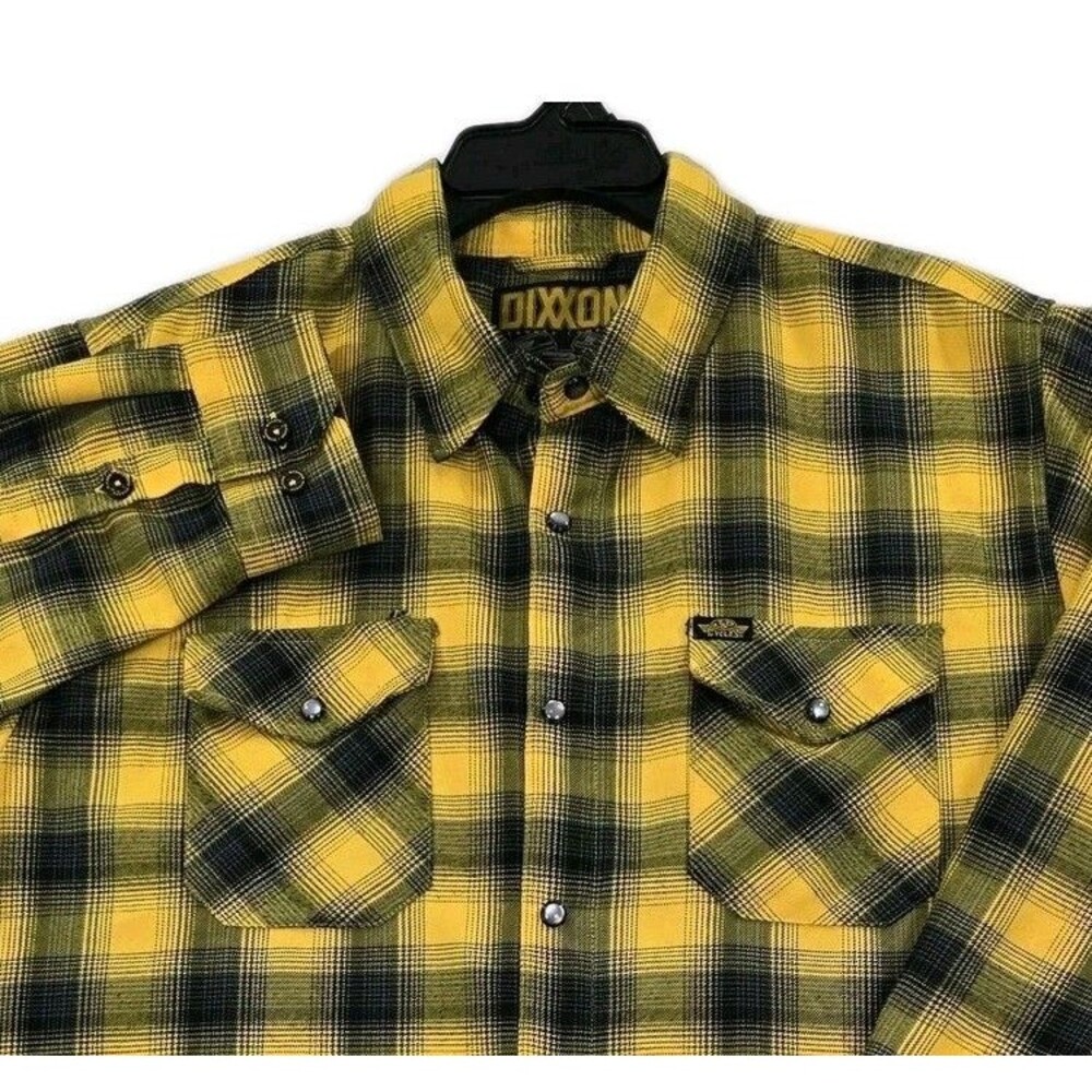 Dixxon Flannel Co Shirt Mens XL Yellow Plaid Parham Panhead J&P Cycles Flannel